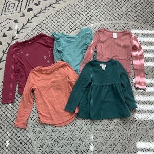 Set of 5 long sleeve 4T tops